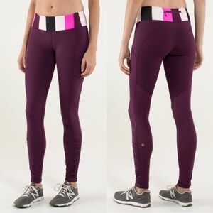 Lululemon Speed Tight Plum Pow Stripe Glo Pink 2